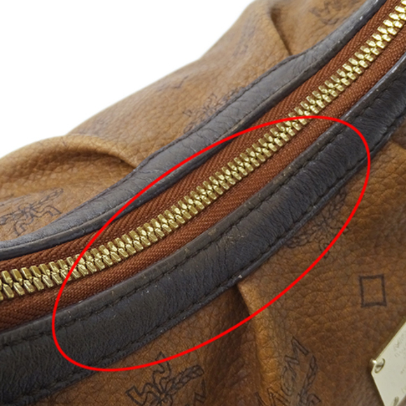 MCM Logo Gram Shoulder Bag Brown - Picture 10 of 16